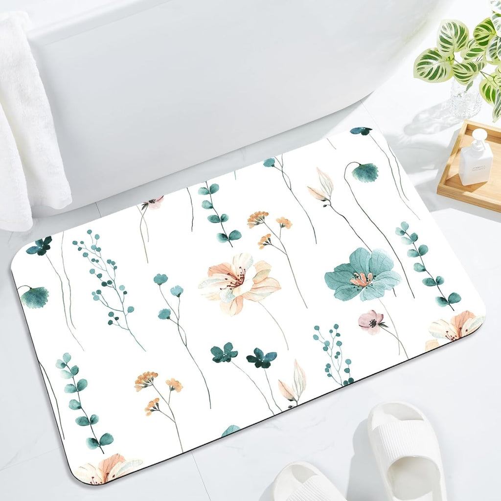 Floral Pattern Bath Mat | High & Bury