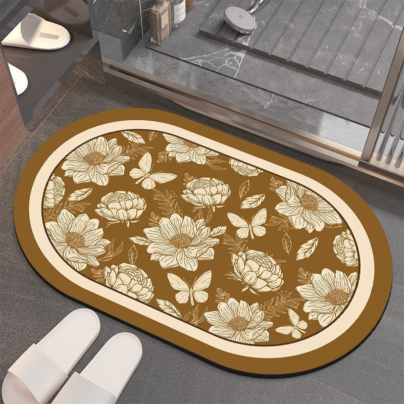 Floral-Patterned Memory Foam Bathroom Mat | High & Bury