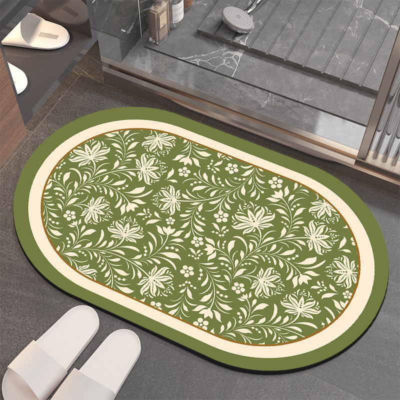Floral-Patterned Memory Foam Bathroom Mat | High & Bury