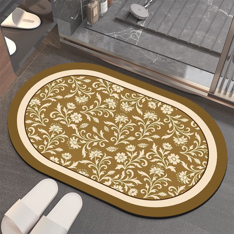 Floral-Patterned Memory Foam Bathroom Mat | High & Bury