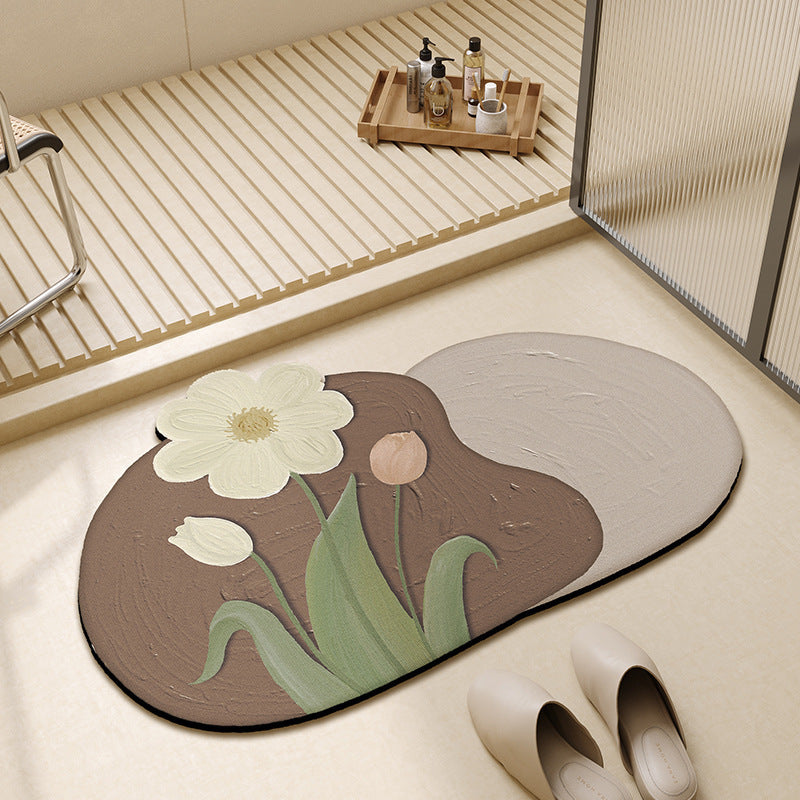 Floral Shape Bathroom Mat | High & Bury