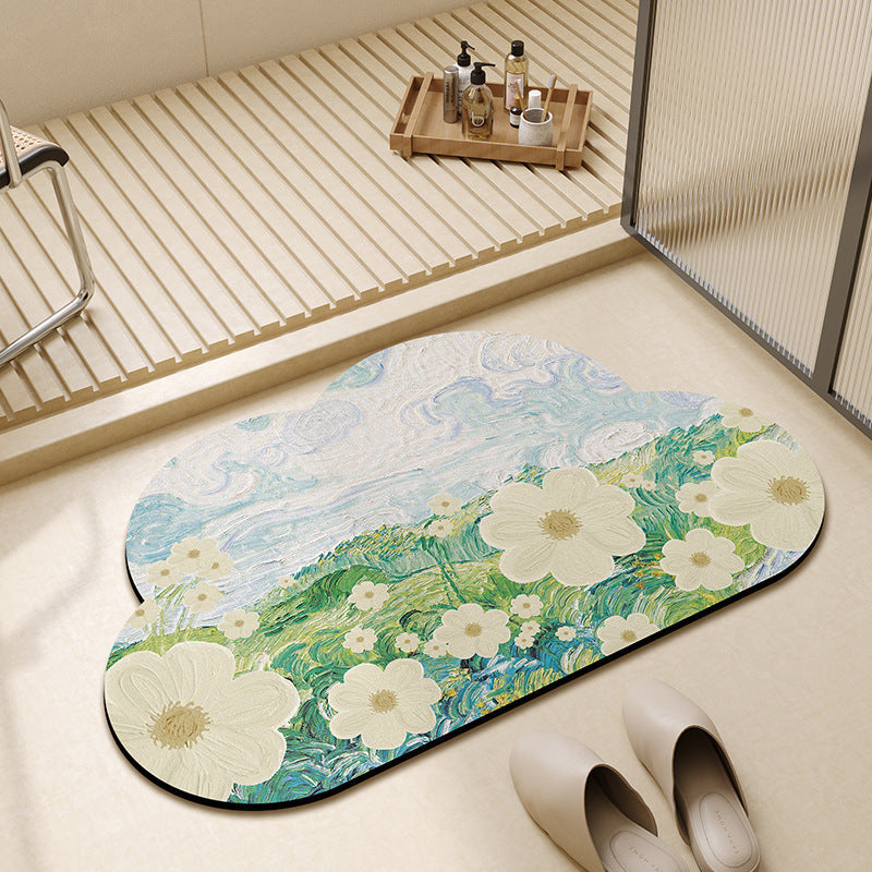 Floral Shape Bathroom Mat | High & Bury