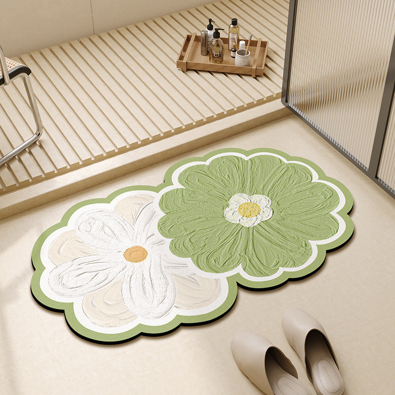 Floral Shape Bathroom Mat | High & Bury