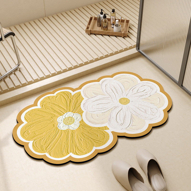 Floral Shape Bathroom Mat | High & Bury