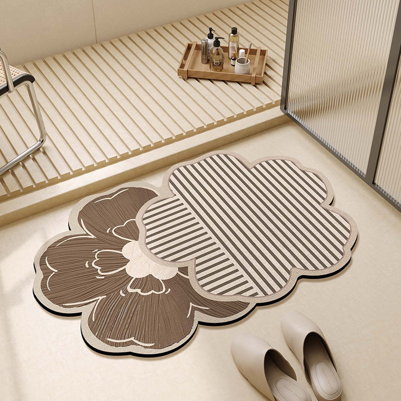 Floral Shape Bathroom Mat | High & Bury