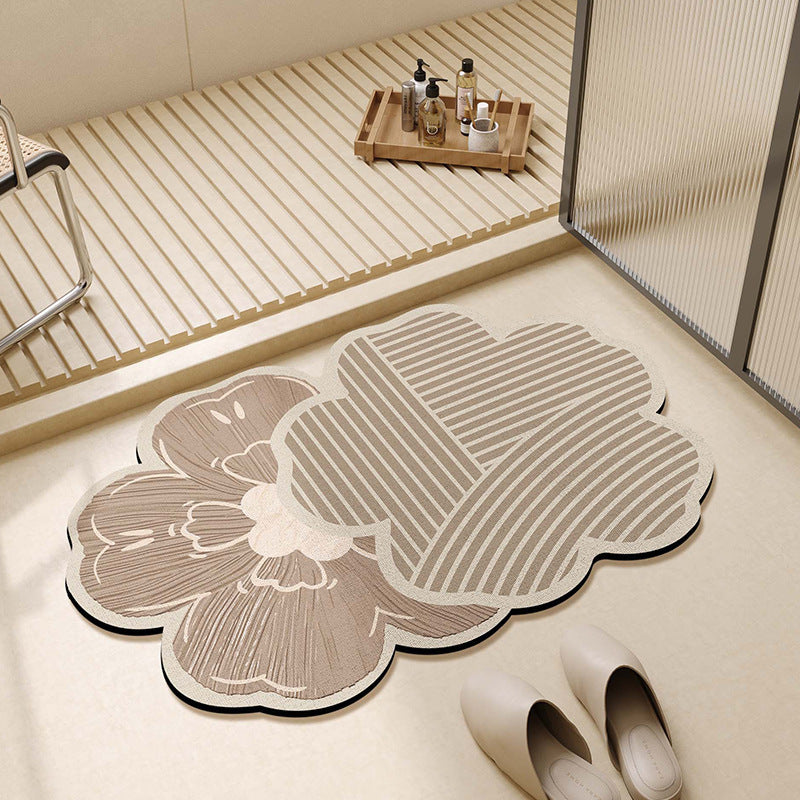 Floral Shape Bathroom Mat | High & Bury
