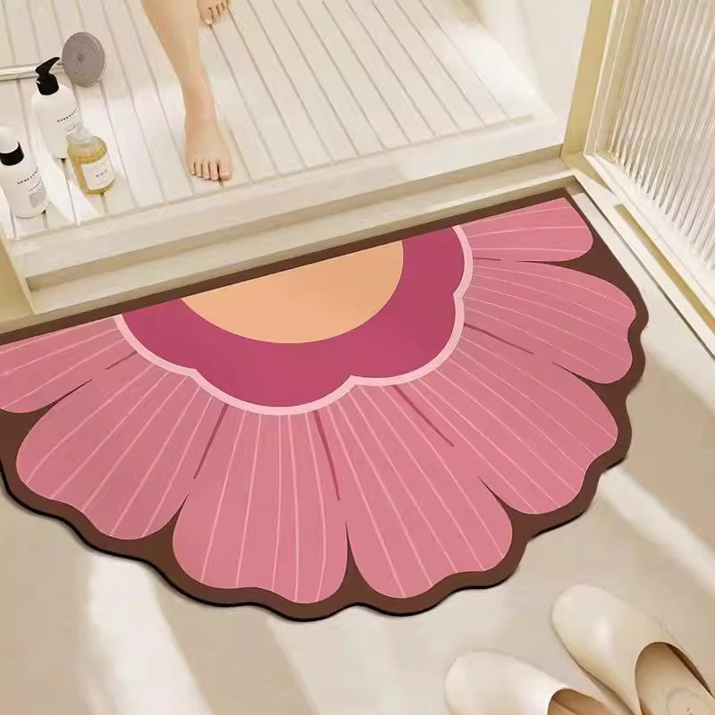 Floral-Shaped Memory Foam Bath Mat | High & Bury