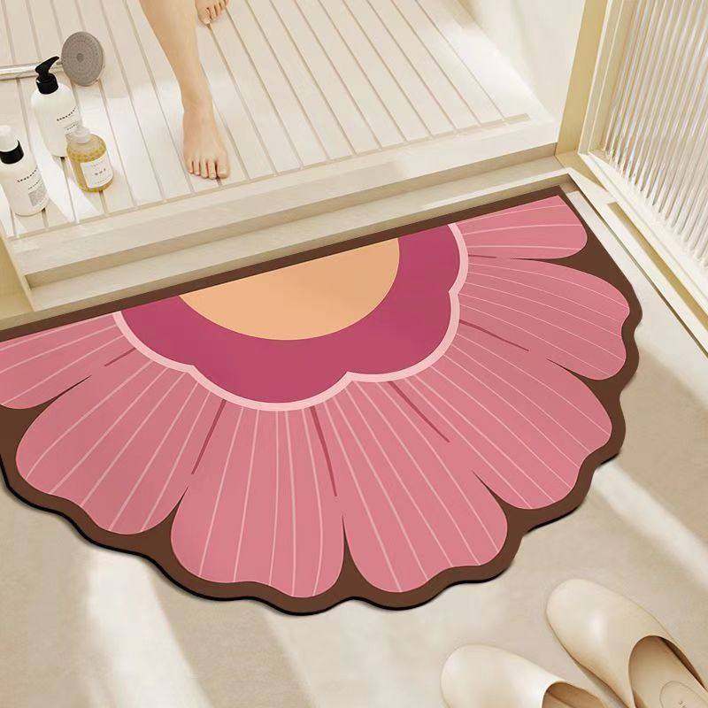 Floral-Shaped Memory Foam Bath Mat | High & Bury
