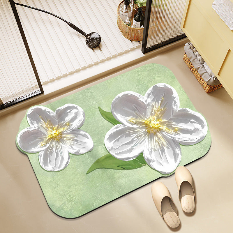 Floral-Themed Memory Foam Bath Mat | High & Bury