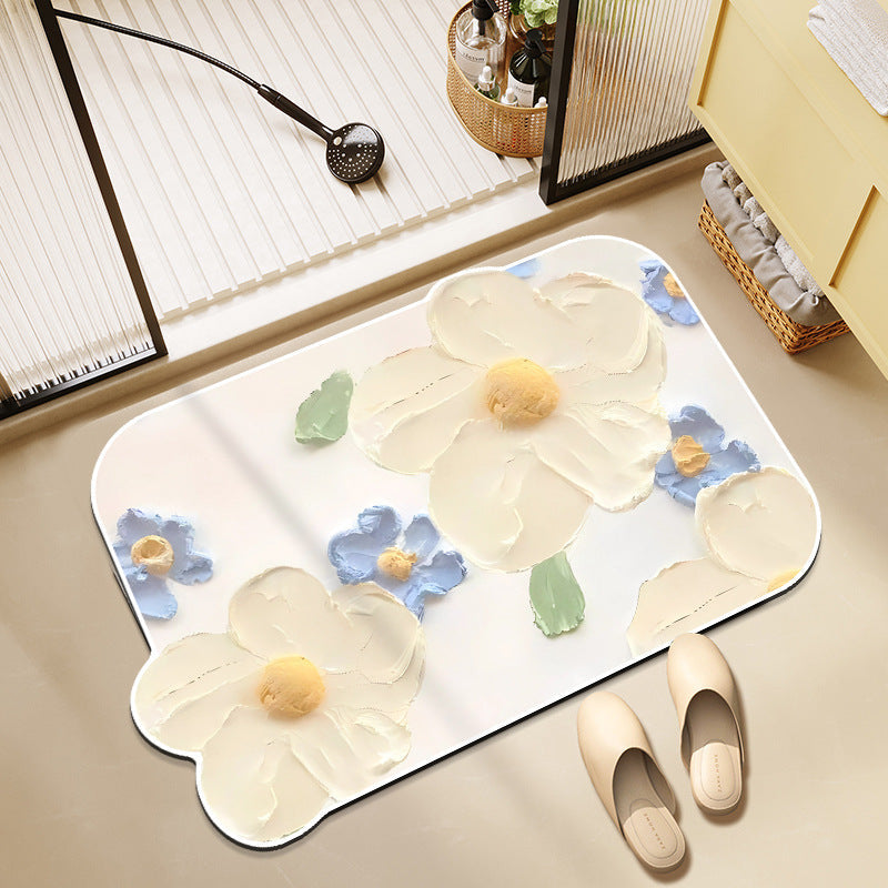 Floral-Themed Memory Foam Bath Mat | High & Bury