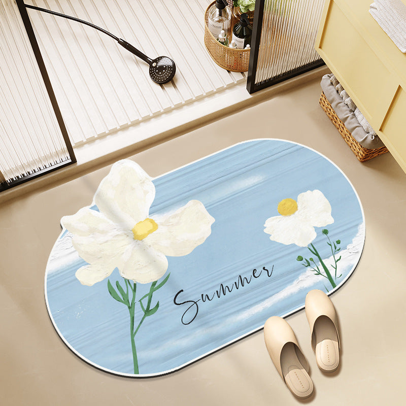 Floral-Themed Memory Foam Bath Mat | High & Bury