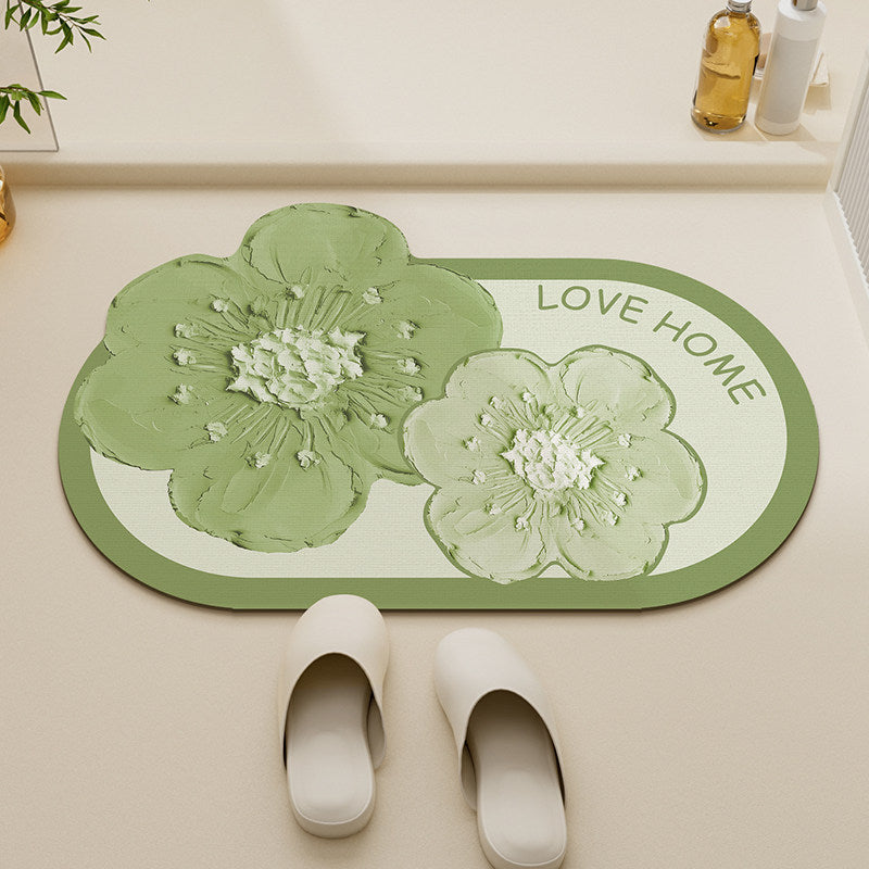 Floral-Themed Non-Slip Bath Mat | High & Bury