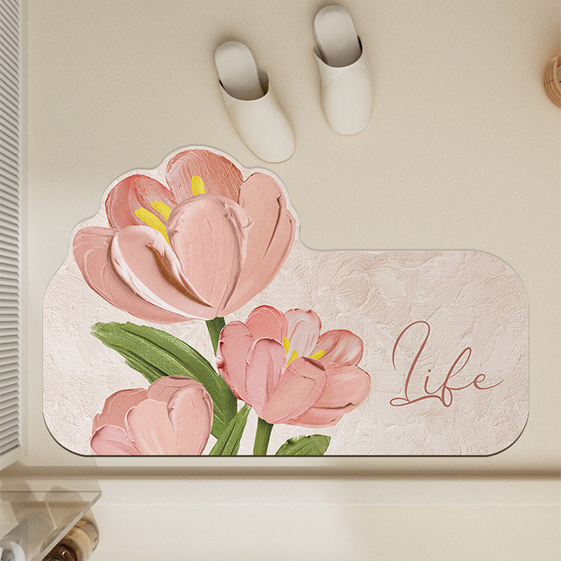 Floral-Themed Non-Slip Bath Mat | High & Bury