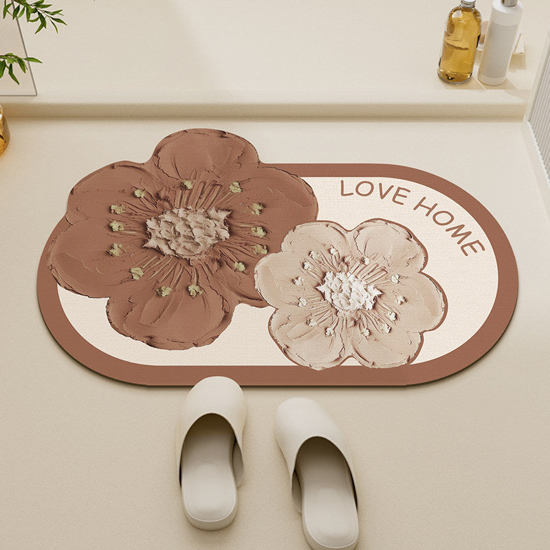Floral-Themed Non-Slip Bath Mat | High & Bury