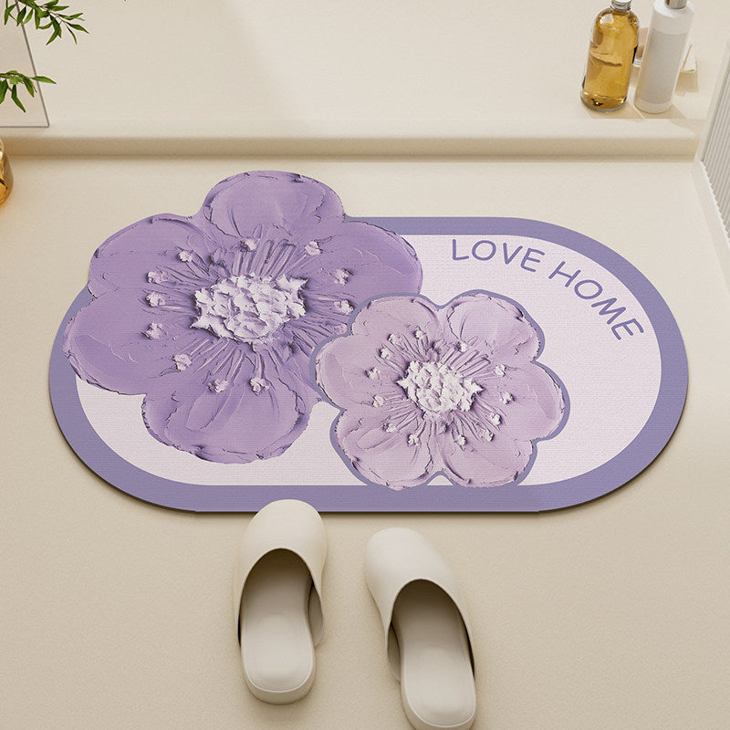 Floral-Themed Non-Slip Bath Mat | High & Bury