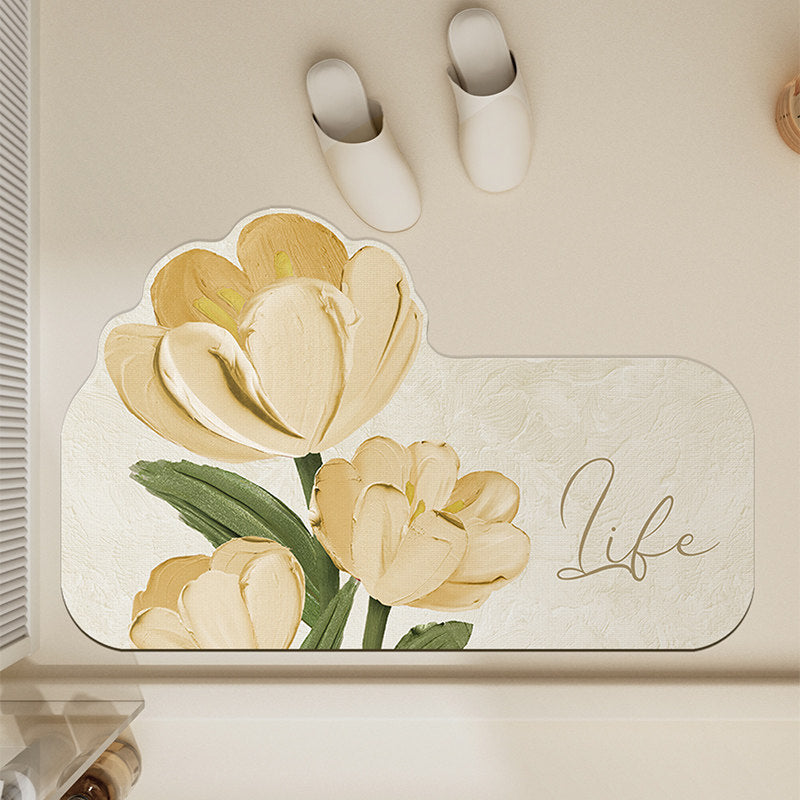Floral-Themed Non-Slip Bath Mat | High & Bury