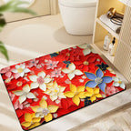 Floral-Themed Plush Bath Mat | High & Bury