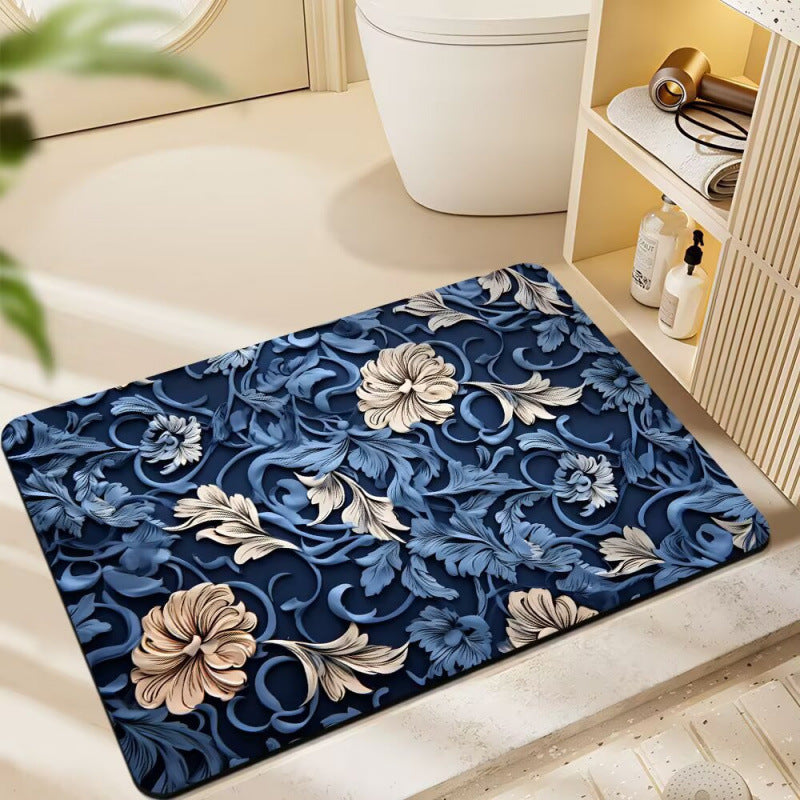 Floral-Themed Plush Bath Mat | High & Bury