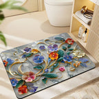 Floral-Themed Plush Bath Mat | High & Bury
