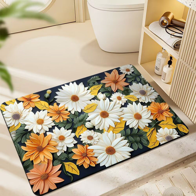 Floral-Themed Plush Bath Mat | High & Bury