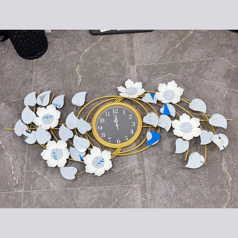 Floral Wall Clock with Leaf Design | High & Bury