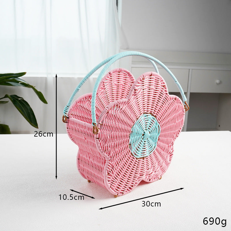 Flower-Shaped Decorative Woven Storage Basket | High & Bury