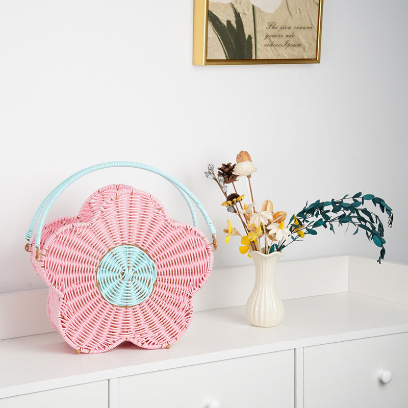 Flower-Shaped Decorative Woven Storage Basket | High & Bury