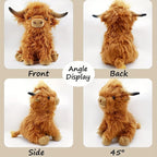 Fluffy Scottish Highland Cow Cuddle Toy for Children and Adults, view 2