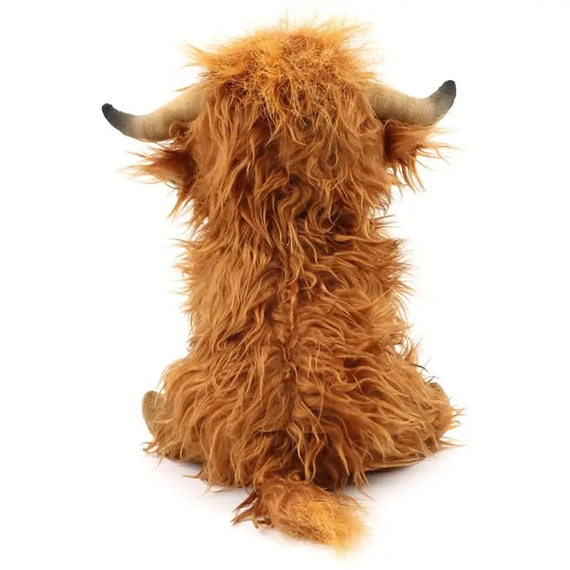 Fluffy Scottish Highland Cow Cuddle Toy for Children and Adults, view 4