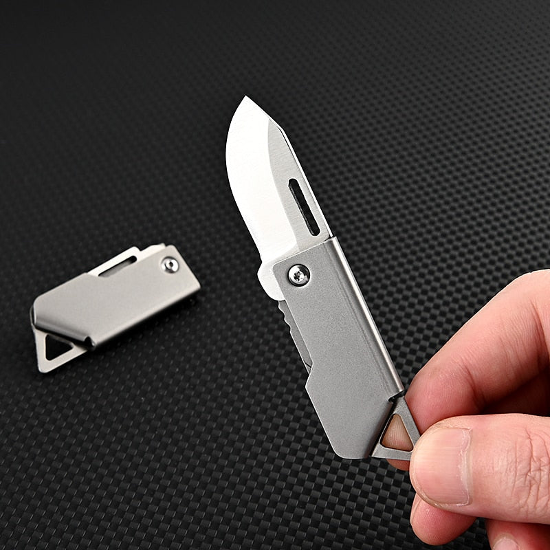 Foldable D2 Steel Survival Mini Knife, 85mm Total Length, 36mm Blade, view 4