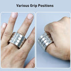 Foldable Four-Ring Titanium-Plated Steel Fidget Toy, 115 mm, view 4