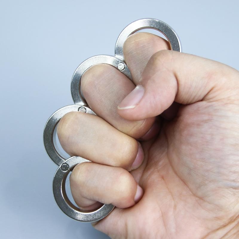 Foldable Four-Ring Titanium-Plated Steel Fidget Toy, 115 mm, view 6