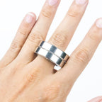 Foldable Four-Ring Titanium-Plated Steel Fidget Toy, 115 mm, view 9
