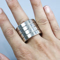 Foldable Four-Ring Titanium-Plated Steel Fidget Toy, 115 mm