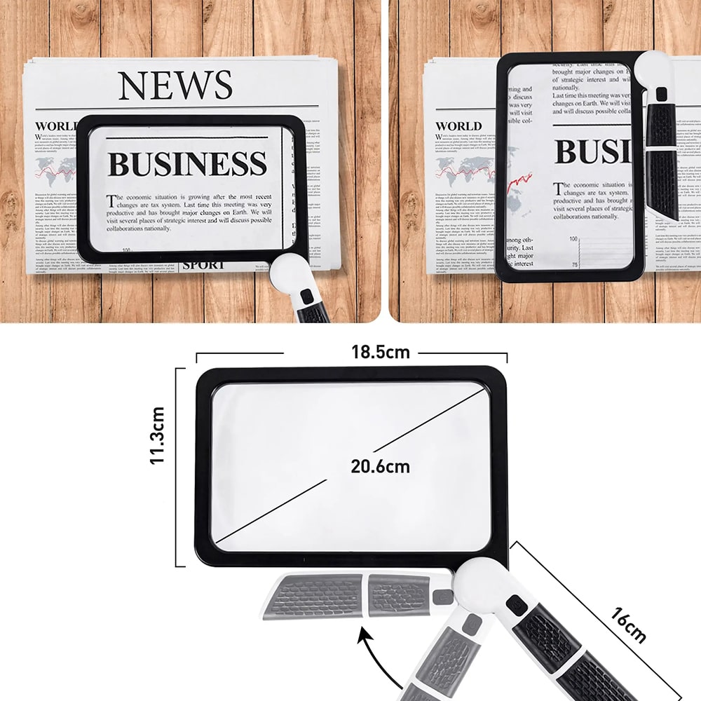 Foldable Handheld Magnifying Glass, 5X with 48 Dimmable LEDs, view 4