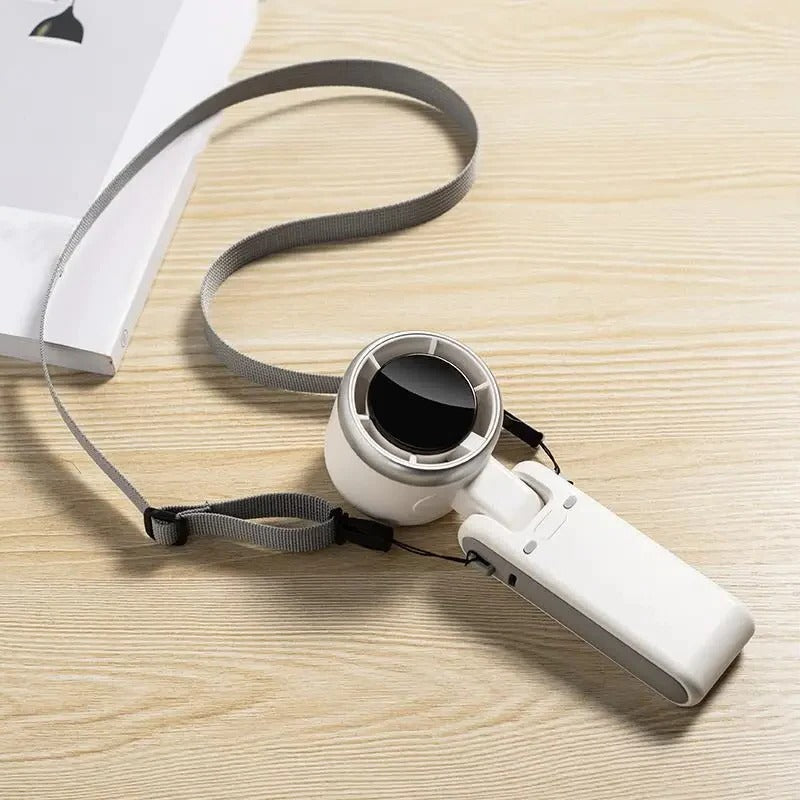 Foldable Handheld Turbo Fan with Digital Display, 5 Speeds, view 3