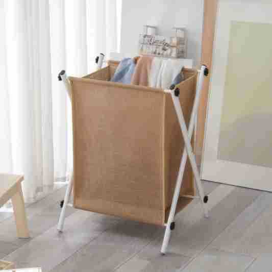 Foldable Laundry Basket with Practical Frame | High & Bury
