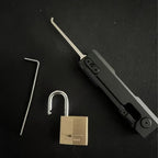 Foldable Lockpicking Tool with Three Plastic Pick Heads, 8 × 2.2 × 1.3 cm