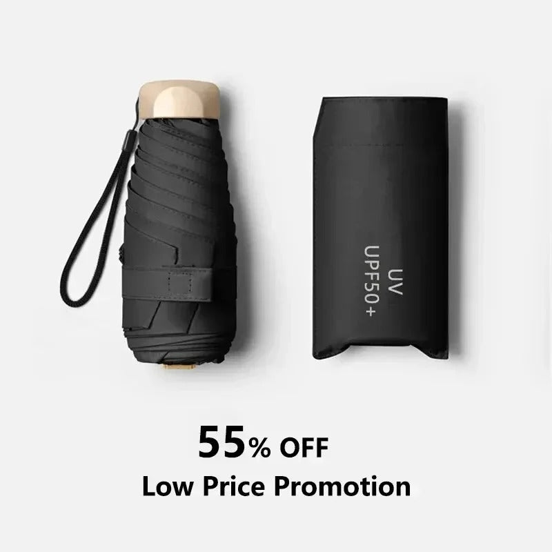 Foldable Mini Umbrella, 19 cm, UV-Coated and Water-Repellent, view 7