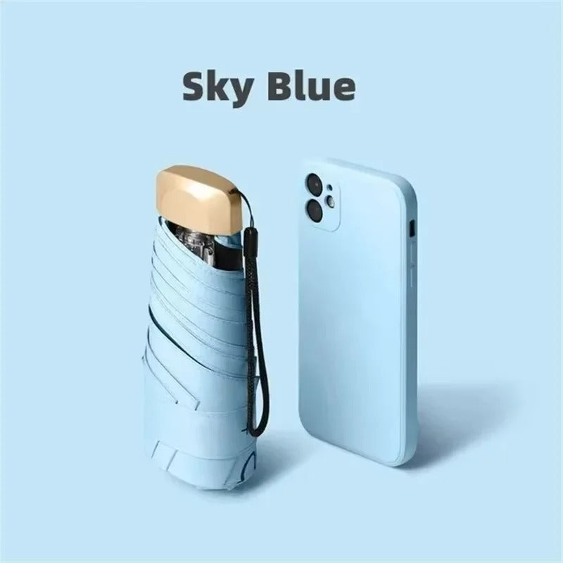 Foldable Mini Umbrella, 19 cm, Water-Repellent with UV Coating, view 6