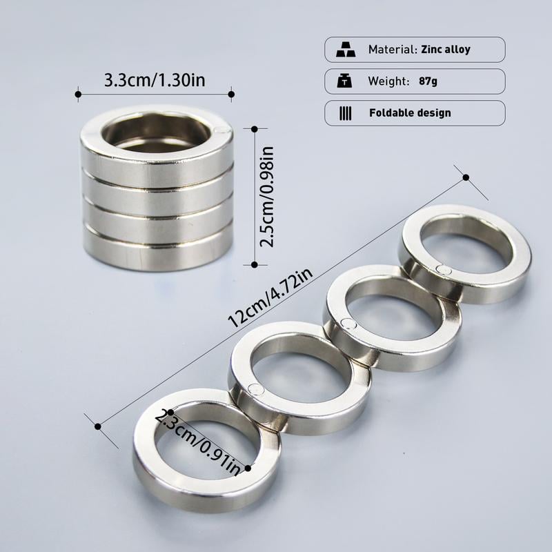 Folding Four-Finger Trigger Ring with Tactile Feedback for Pocket Carry, view 2