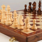 Folding Wooden Chess Set with Magnetic Closure, 15 x 15 inches, view 4