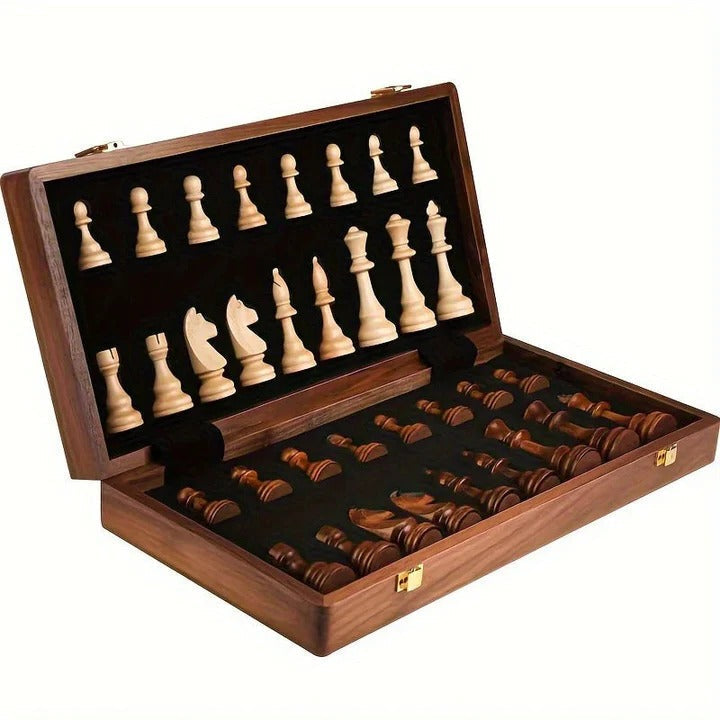 Folding Wooden Chess Set with Magnetic Closure, 15 x 15 inches, view 6