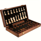 Folding Wooden Chess Set with Magnetic Closure, 15 x 15 inches, view 6
