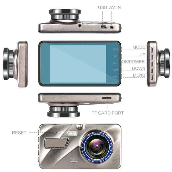 Front and Rear 1080p Dash Cam with Night Vision and 170° Lens, view 3