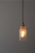 Frosted Textured Glass Cylinder Pendant Light | High & Bury