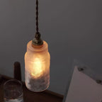 Frosted Textured Glass Cylinder Pendant Light | High & Bury