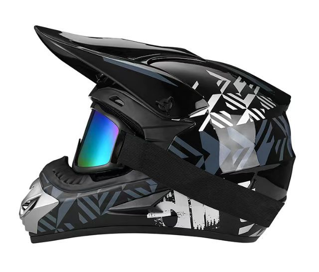 Full-Face Motocross Helmet with Extended Visor and Reinforced Chin Guard, view 16