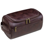 Full-Grain Leather Toiletry Bag, 25 x 13 x 13 cm, Waterproof Lining, view 4