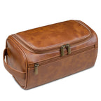 Full-Grain Leather Toiletry Bag, 25 x 13 x 13 cm, Waterproof Lining, view 5